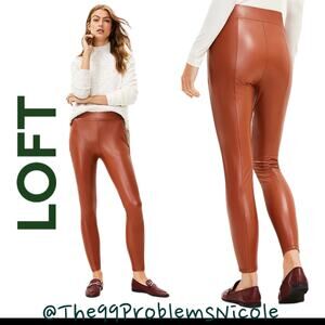 Loft Brown Faux Leather Leggings